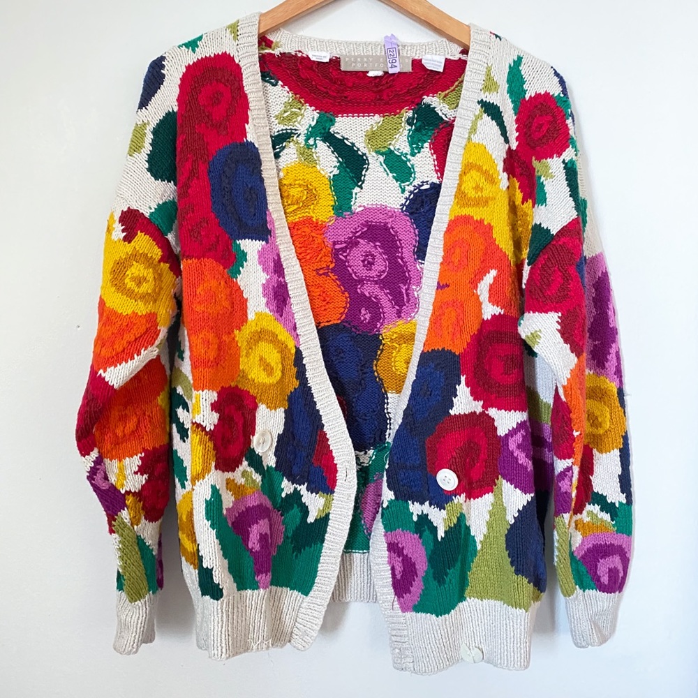 vintage floral cardigan